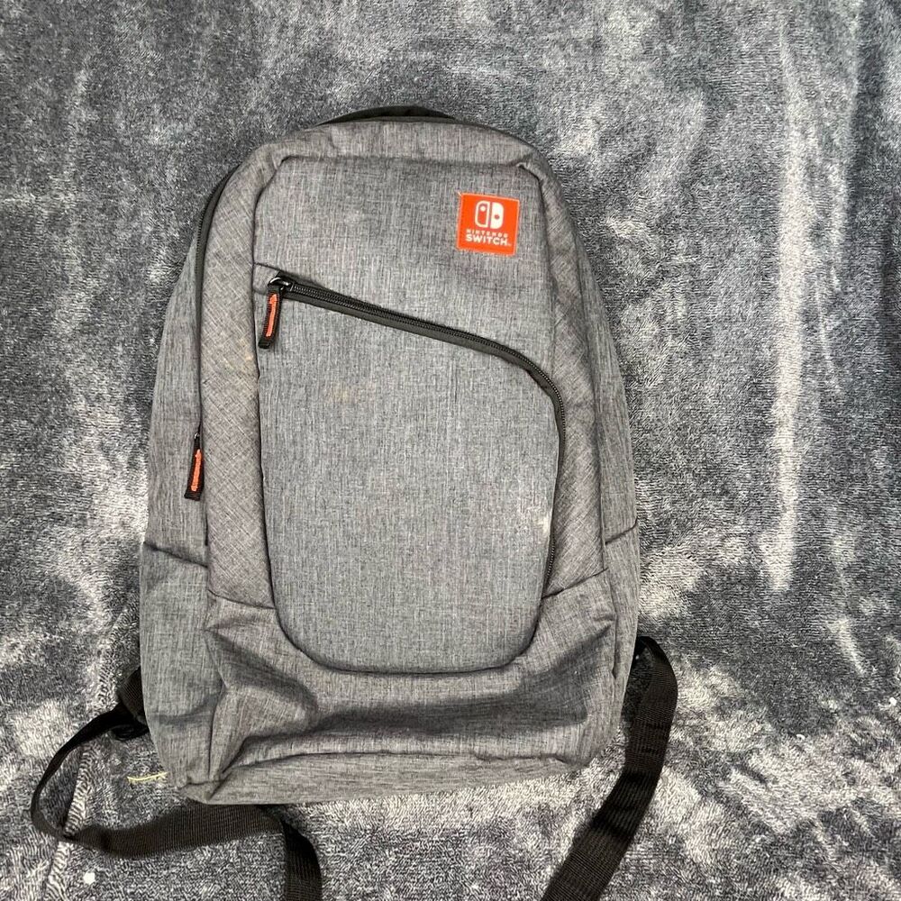 Nintendo Switch Backpack Gray Travel Bag Console Carry Case Gaming Storage